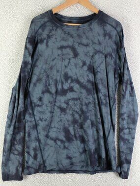 Smartwool Base Layer Mens Large Blue Marble Merino Wool Lightweight Hiking